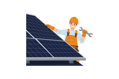 Solar panel technician working on renewable energy installat Product Image 1