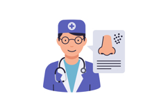 Doctor specialist examining nose health vector illustration Product Image 1