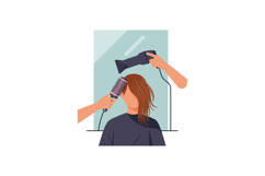 Woman Hair Styling Blow Dryer and Round Brush Hairdresser Sa Product Image 1