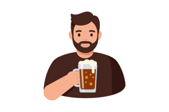 Man holding glass of beer with foam drinking beverage vector Product Image 1
