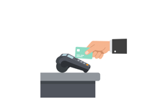 Contactless payment transaction with credit card and card re Product Image 1