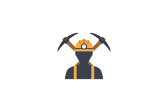 Miner with helmet and crossed pickaxes vector illustration i Product Image 1