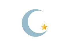 Crescent moon with shining golden star simple minimalist vec Product Image 1