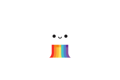 Cute smiling happy character with rainbow waterfall colorful Product Image 1