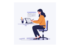 Woman working on digital tablet designing user interface wit Product Image 1