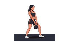 Woman exercising with kettlebell weight training workout fit Product Image 1