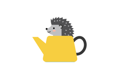 Hedgehog sitting inside yellow teapot vector illustration wi Product Image 1