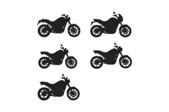 Motorcycle silhouette collection vector icons with various s Product Image 1