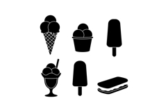 Ice cream cone cup popsicle sundae dessert vector illustrati Product Image 1
