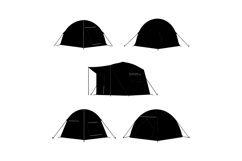 Camping tents set with different shapes and sizes vector ill Product Image 1