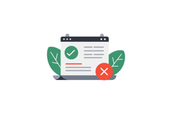 Document checklist on a laptop surrounded by green leaves in Product Image 1