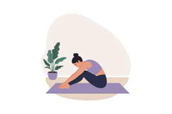 Woman Practicing Yoga Stretching Exercise on Mat with Indoor Product Image 1