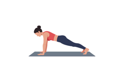 Woman Doing Plank Exercise on Yoga Mat in Fitness Workout Ro Product Image 1