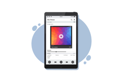 Digital music player on tablet device with colorful interfac Product Image 1
