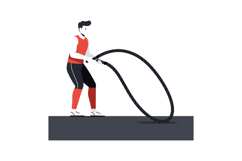 Man exercising with battle ropes in fitness workout session Product Image 1