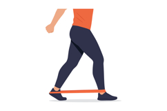Person Exercising with Orange Resistance Band for Leg Workou Product Image 1