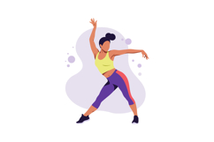 Woman stretching in bright sportswear performing fitness exe Product Image 1