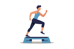 Woman exercising with step platform fitness workout training Product Image 1