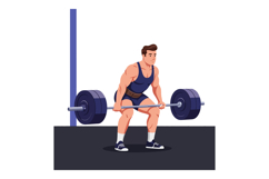 Muscular man deadlifting heavy barbell weightlifting strengt Product Image 1