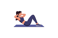 Woman exercising sit ups on mat fitness workout healthy life Product Image 1