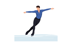 Male ice skater performing balancing pose on ice rink vector Product Image 1