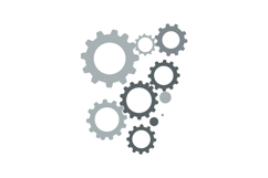 Mechanical gear wheels in various sizes with grey tones vect Product Image 1
