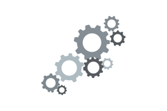 Mechanical gears interlocking system in grey tones vector il Product Image 1