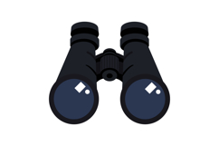 Black Binoculars Front View Optical Device for Outdoor Obser Product Image 1