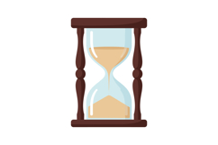 Hourglass with wooden frame measuring passing time in classi Product Image 1