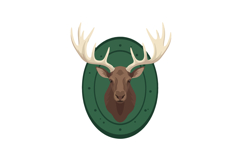 Deer head mounted on green plaque vector illustration with a Product Image 1