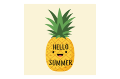 Pineapple with green leaves and smiling face saying Hello Su Product Image 1