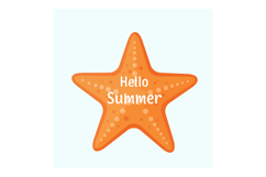 Orange starfish summer greeting vector with light blue backg Product Image 1