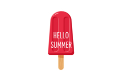 Red popsicle with hello summer text summer season ice cream Product Image 1