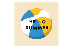 Summer beach ball with hello summer text flat vector illustr Product Image 1