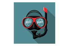 Snorkeling Mask and Snorkel Red Summer Theme Vector Illustra Product Image 1