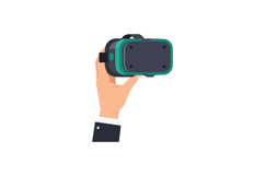 Hand Holding Virtual Reality Goggles Device for Immersive Te Product Image 1