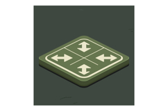 Four Direction Arrows Symbol in Green Shades Vector Icon Ill Product Image 1