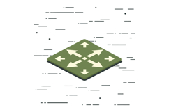 Navigation arrows icon with multiple directions in green squ Product Image 1