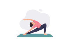 Woman practicing yoga stretching pose on mat for fitness and Product Image 1