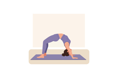 Woman Practicing Yoga Bridge Pose on Mat for Fitness and Wel Product Image 1
