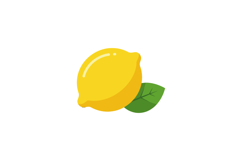 Yellow lemon fruit with green leaf in a flat and minimal sty Product Image 1