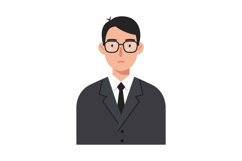 Professional man in a suit with glasses, flat design vector Product Image 1