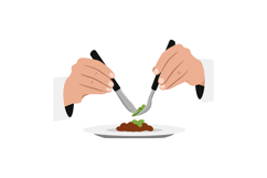Two hands delicately plating gourmet food in a minimalistic Product Image 1