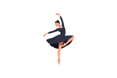 A graceful ballet dancer in a flowing dress performing an el Product Image 1