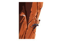 A climber scaling a rugged rock face in flat design vector a Product Image 1