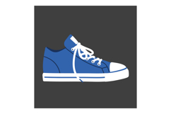 Blue sneaker in flat design showcasing casual style and play Product Image 1