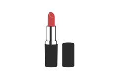 Lipstick tube in sleek black casing showcasing a vibrant red Product Image 1