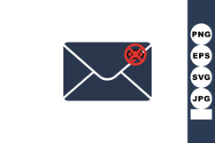Dark blue envelope with red error notification icon vector d Product Image 1
