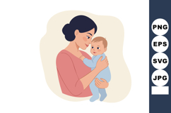 Mother holding baby with loving expression motherhood care a Product Image 1