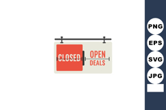 Open closed signboard with deals promotion vector concept fo Product Image 1